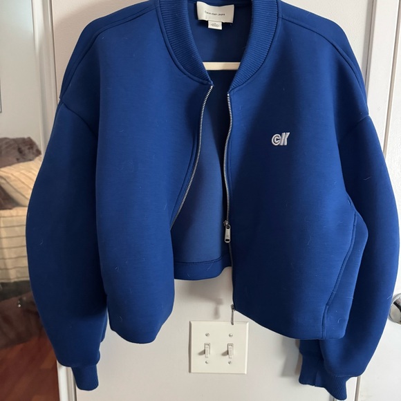 Calvin Klein Oversized scuba bomber jacket blue herald - Picture 6 of 6